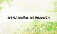 北斗动力定位系统_北斗导航定位芯片