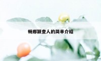 畅娜颖查人的简单介绍