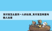 支付宝怎么查另一人的社保_支付宝怎样查询他人社保