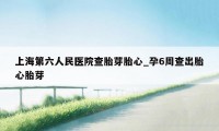 上海第六人民医院查胎芽胎心_孕6周查出胎心胎芽