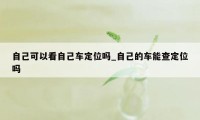 自己可以看自己车定位吗_自己的车能查定位吗