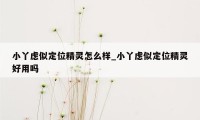 小丫虑似定位精灵怎么样_小丫虑似定位精灵好用吗