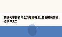 脑梗死单侧肢体乏力定位哪里_右侧脑梗死哪边肢体无力