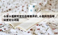 小爱小爱聊天定位在哪里开的_小爱同学在哪设置定位功能