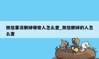 微信里该删掉哪些人怎么查_微信删掉的人怎么查