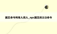 国王命令所有人找人_npc国王的エロ命令