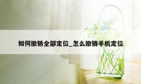 如何撤销全部定位_怎么撤销手机定位