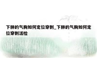 下肺的气胸如何定位穿刺_下肺的气胸如何定位穿刺活检