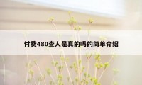 付费480查人是真的吗的简单介绍