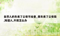 自然人的车丢了公安不给查_我车丢了公安局,知道人,不抓怎么办