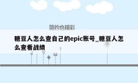 糖豆人怎么查自己的epic账号_糖豆人怎么查看战绩