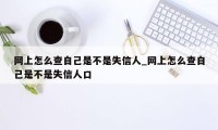 网上怎么查自己是不是失信人_网上怎么查自己是不是失信人口