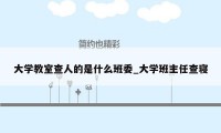 大学教室查人的是什么班委_大学班主任查寝