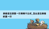 表格定位到某一行用哪个公式_怎么定位表格的某一行