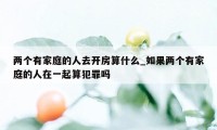 两个有家庭的人去开房算什么_如果两个有家庭的人在一起算犯罪吗