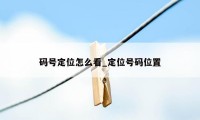 码号定位怎么看_定位号码位置