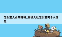 怎么查人山东聊城_聊城人社怎么查询个人信息