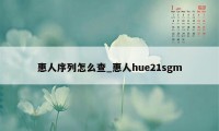 惠人序列怎么查_惠人hue21sgm