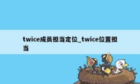 twice成员担当定位_twice位置担当