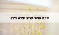 辽宁光学定位价钱多少的简单介绍