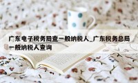 广东电子税务局查一般纳税人_广东税务总局一般纳税人查询