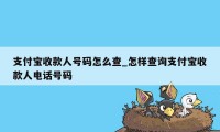 支付宝收款人号码怎么查_怎样查询支付宝收款人电话号码