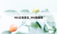 501公交定位_501路路线