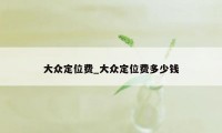 大众定位费_大众定位费多少钱