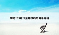 零跑t03定位是哪根线的简单介绍