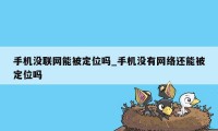 手机没联网能被定位吗_手机没有网络还能被定位吗