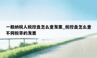 一般纳税人税控盘怎么查发票_税控盘怎么查不同税率的发票