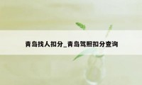 青岛找人扣分_青岛驾照扣分查询