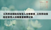 江苏劳动保险在智慧人社哪里查_江苏劳动保险在智慧人社哪里查缴费记录