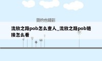 流放之路pob怎么查人_流放之路pob链接怎么看