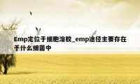 Emp定位于细胞溶胶_emp途径主要存在于什么细菌中