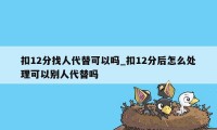 扣12分找人代替可以吗_扣12分后怎么处理可以别人代替吗