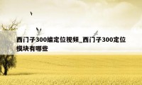 西门子300编定位视频_西门子300定位模块有哪些