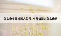 怎么查小师机器人型号_小师机器人怎么连网