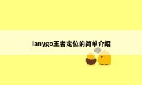 ianygo王者定位的简单介绍