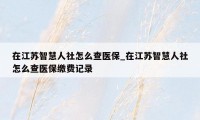 在江苏智慧人社怎么查医保_在江苏智慧人社怎么查医保缴费记录