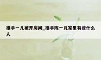 推手一凡被开房间_推手陈一凡家里有些什么人