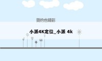 小派4K定位_小派 4k