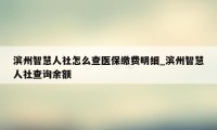 滨州智慧人社怎么查医保缴费明细_滨州智慧人社查询余额